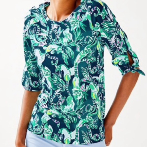 Lilly Pulitzer Tops - Preston Top Tidal Wave In The Details Sz M